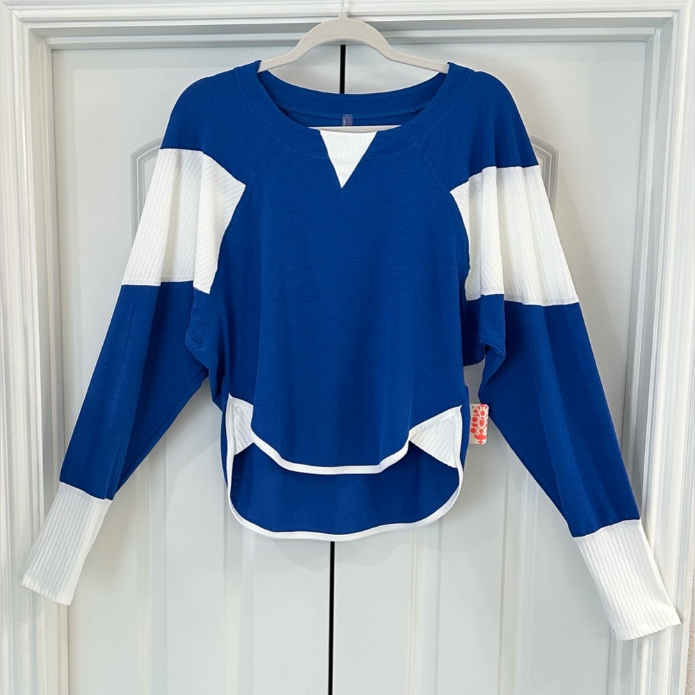 NWT FP Movement by Free People Spotlight Long Sleeve Layer - Athlete Blue Combo - Picture 5 of 8